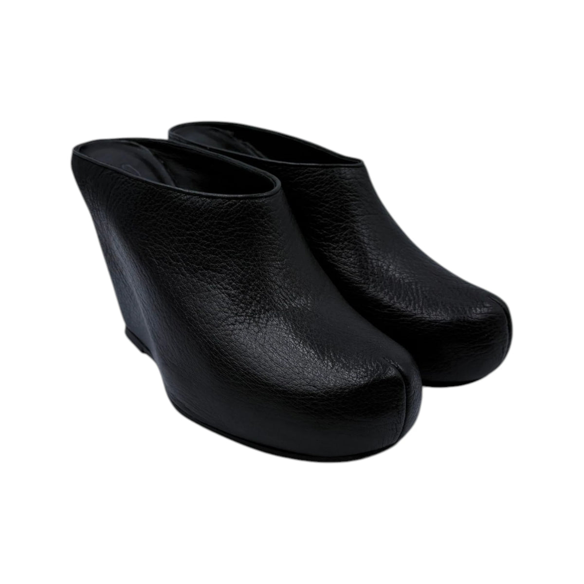 Rick Owens Leather Wedge Mules