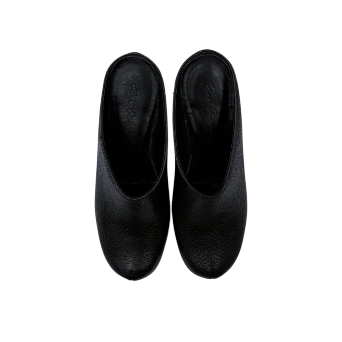 Rick Owens Leather Wedge Mules