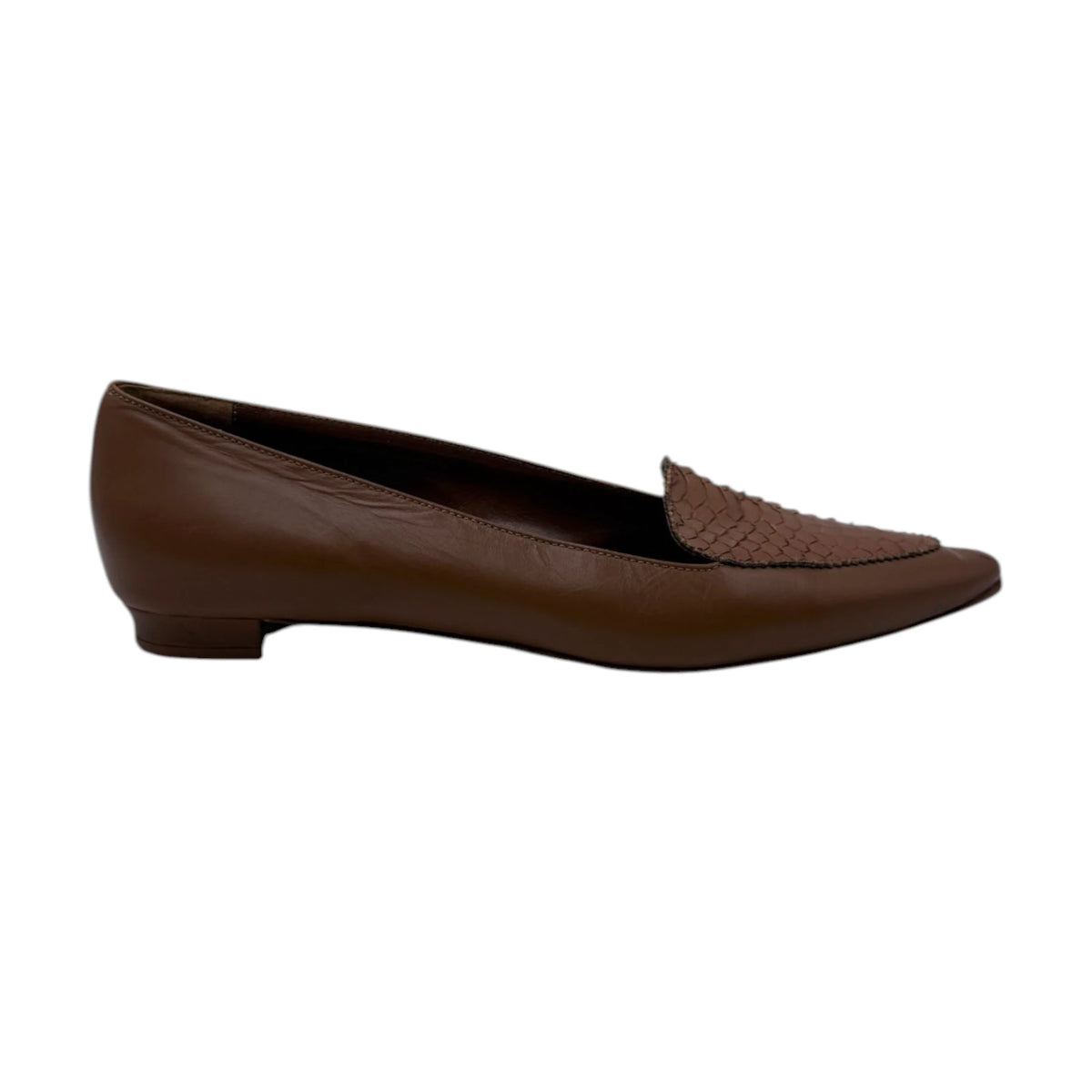 Manolo Blahnik Brown Python Flats