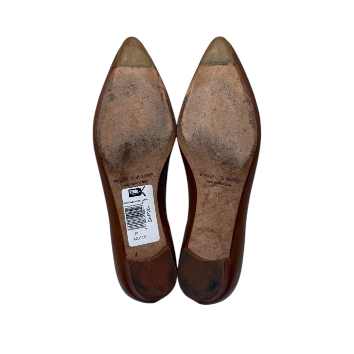 Manolo Blahnik Brown Python Flats