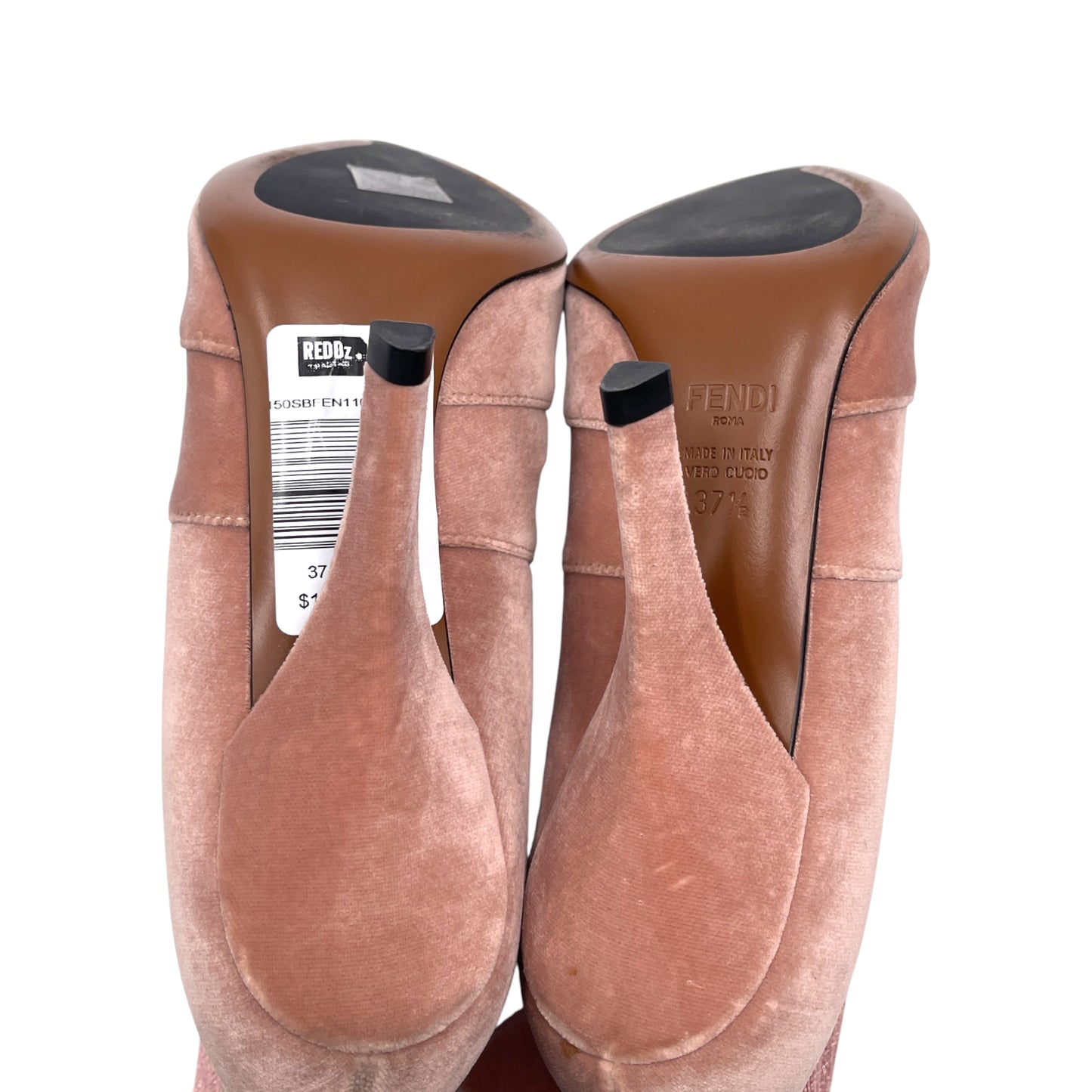 Fendi Pink Velvet Sock Ankle Boots