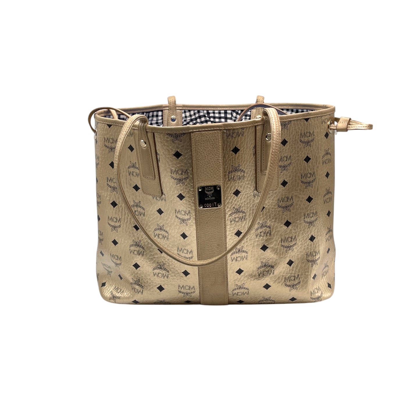 MCM Metallic Shopper Medium Tote