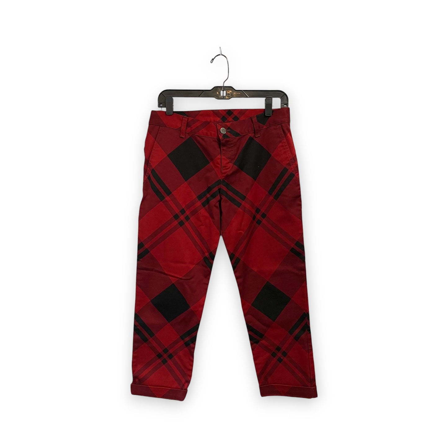 Gucci Check Print Red Black Pants 40