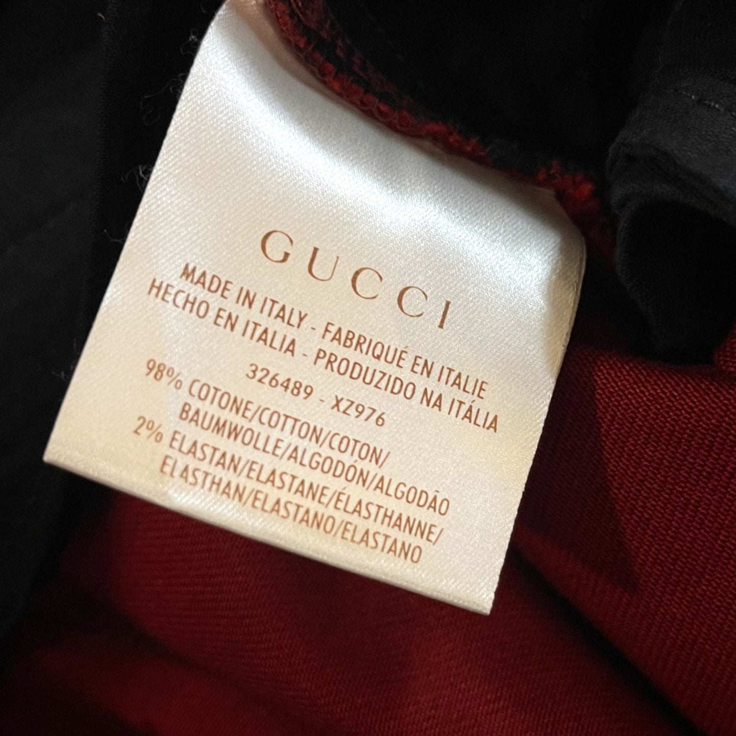 Gucci Check Print Red Black Pants 40