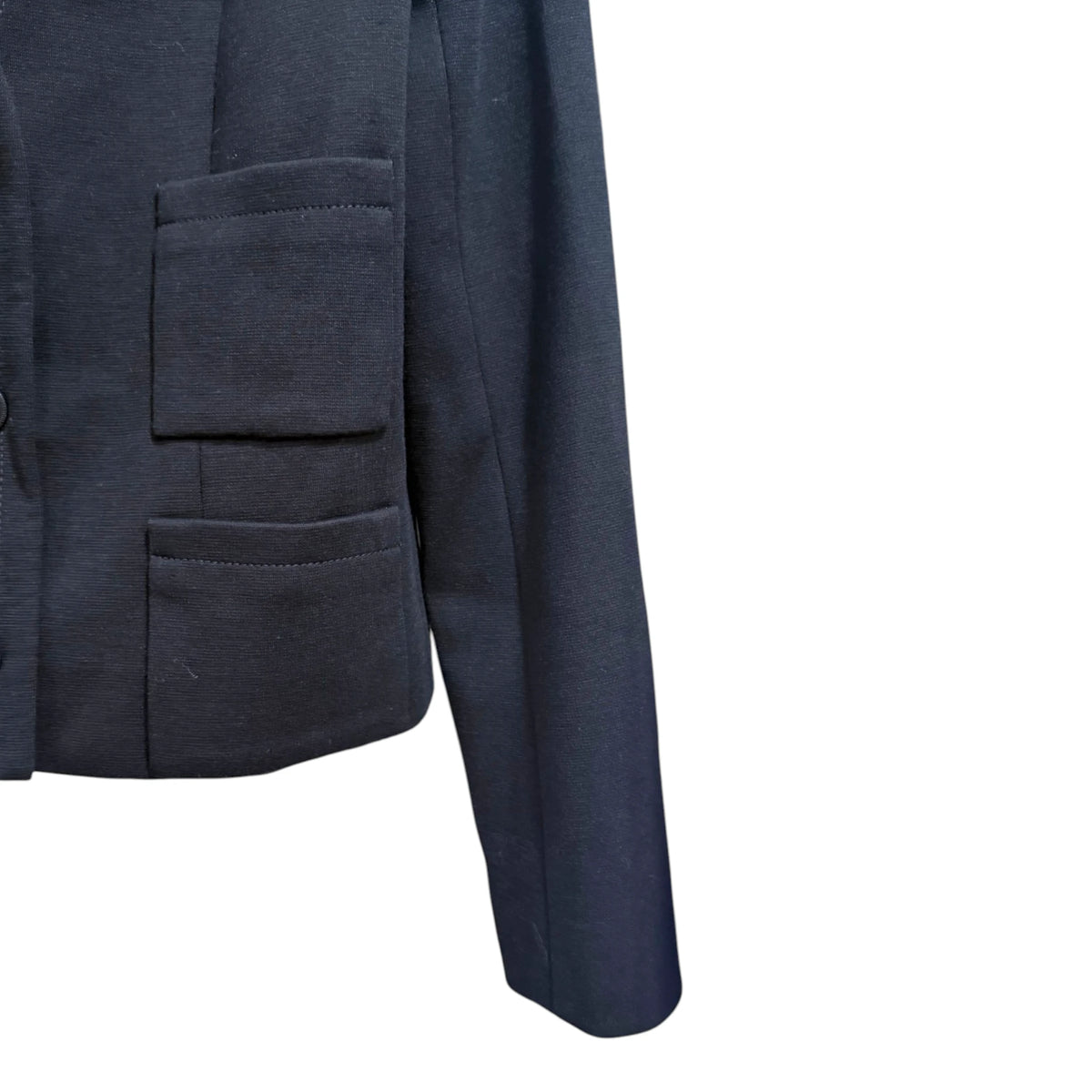 Chanel Uniform Black Wool V-Neck Blazer