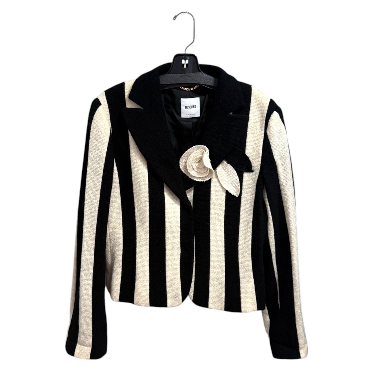 Moschino Black White Striped Blazer