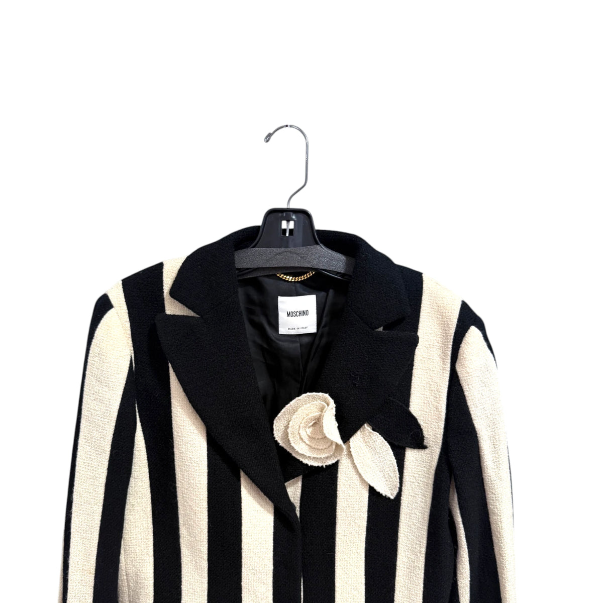 Moschino Black White Striped Blazer