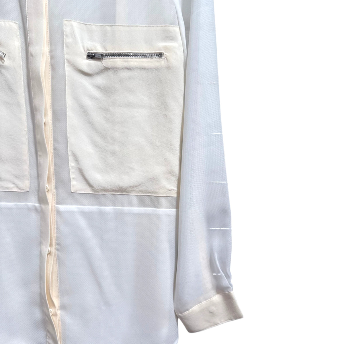 The Kooples Cream Sheer Button Top