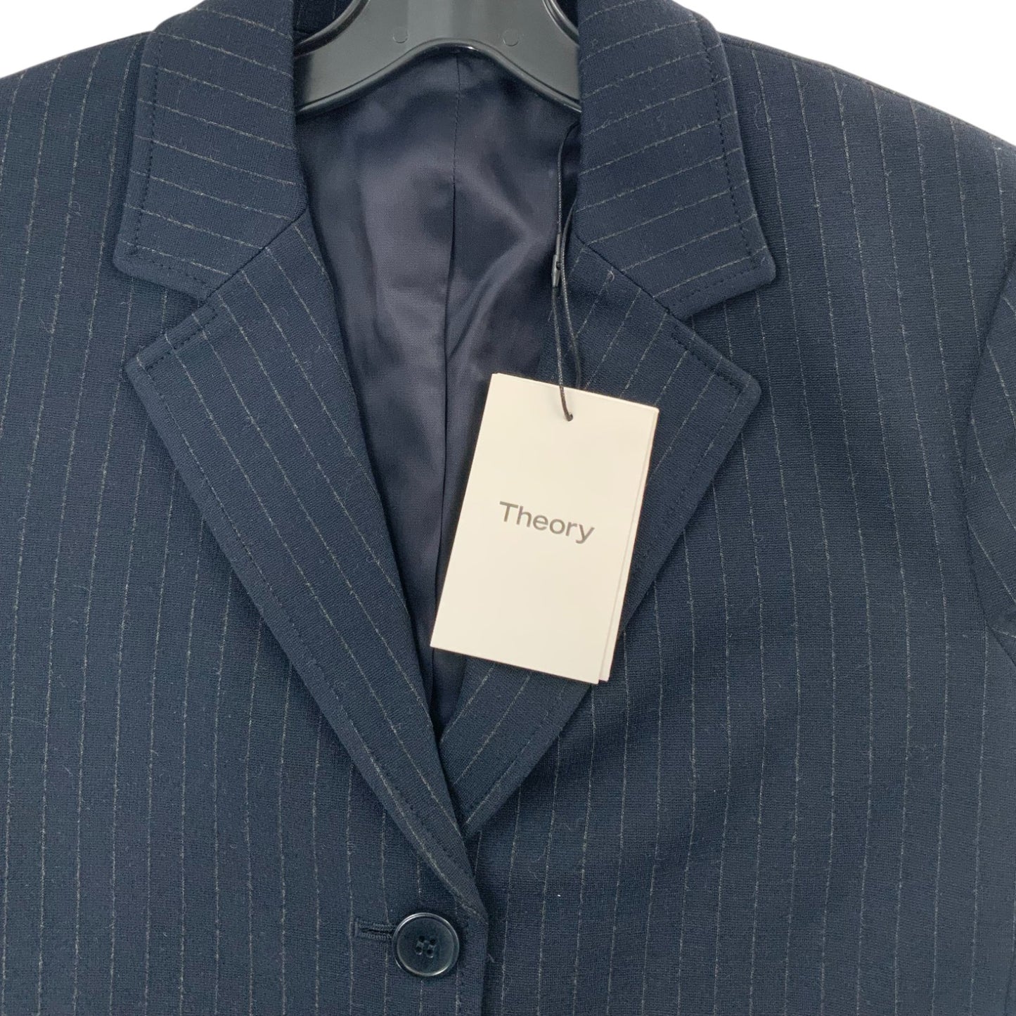Theory Navy Blue Striped Blazer