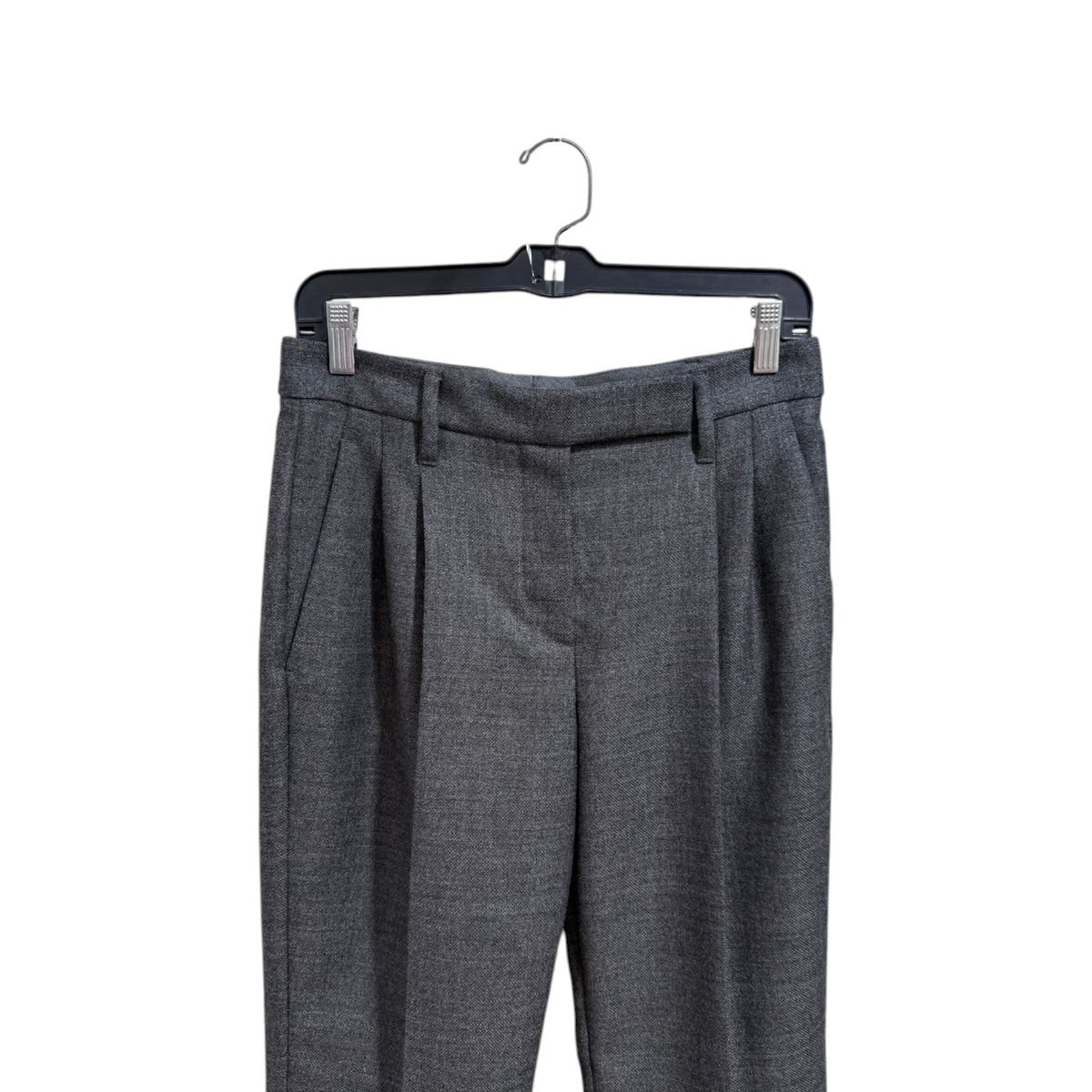 Brunello Cucinelli Gray Wool Pleated Trousers