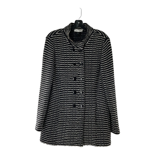 St. John Black and White Striped Sweater Cardigan