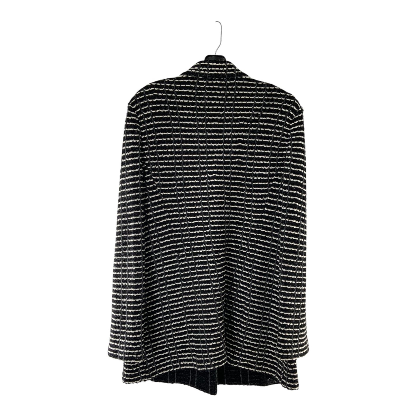 St. John Black and White Striped Sweater Cardigan
