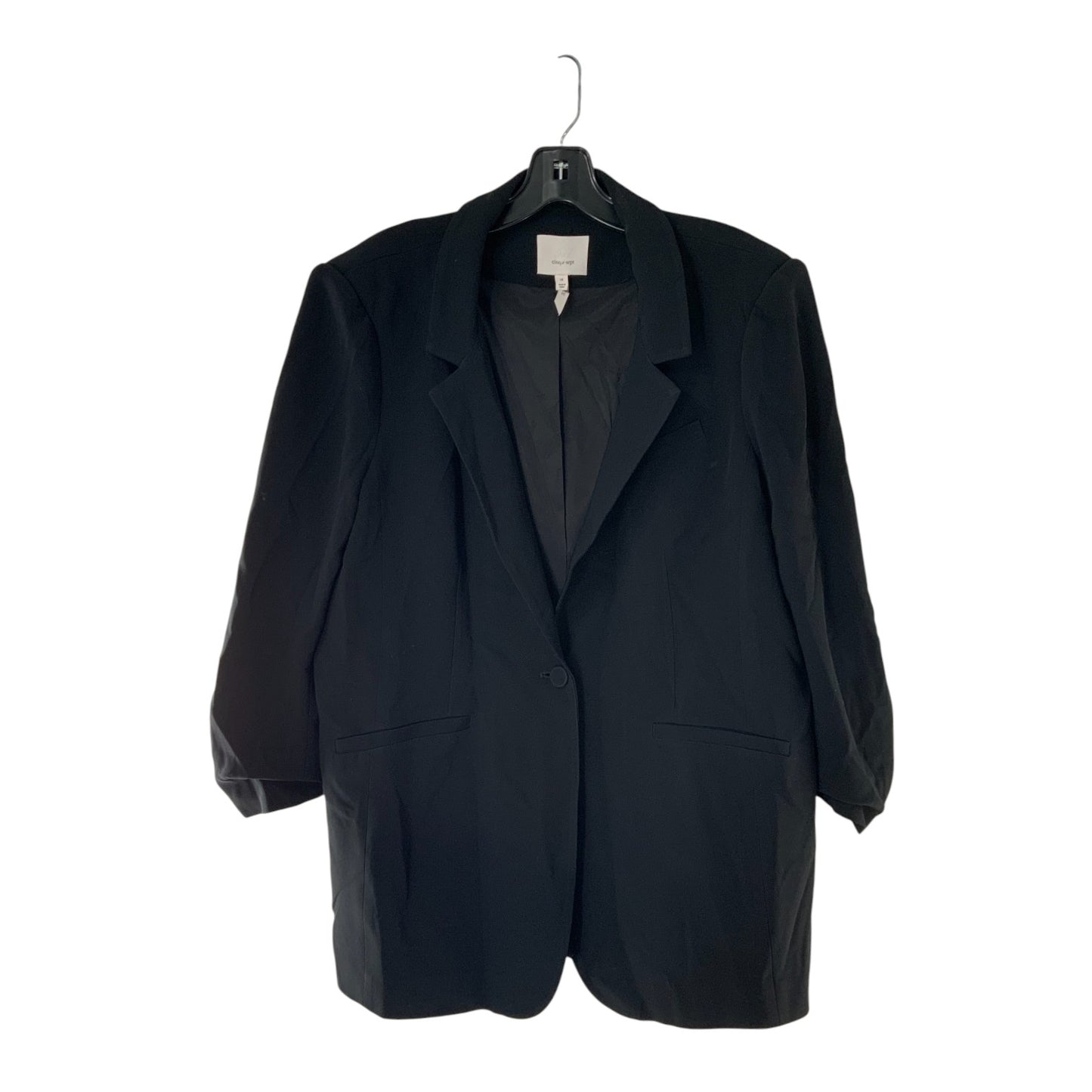 Cinq A Sept Black Ruched Sleeve Blazer