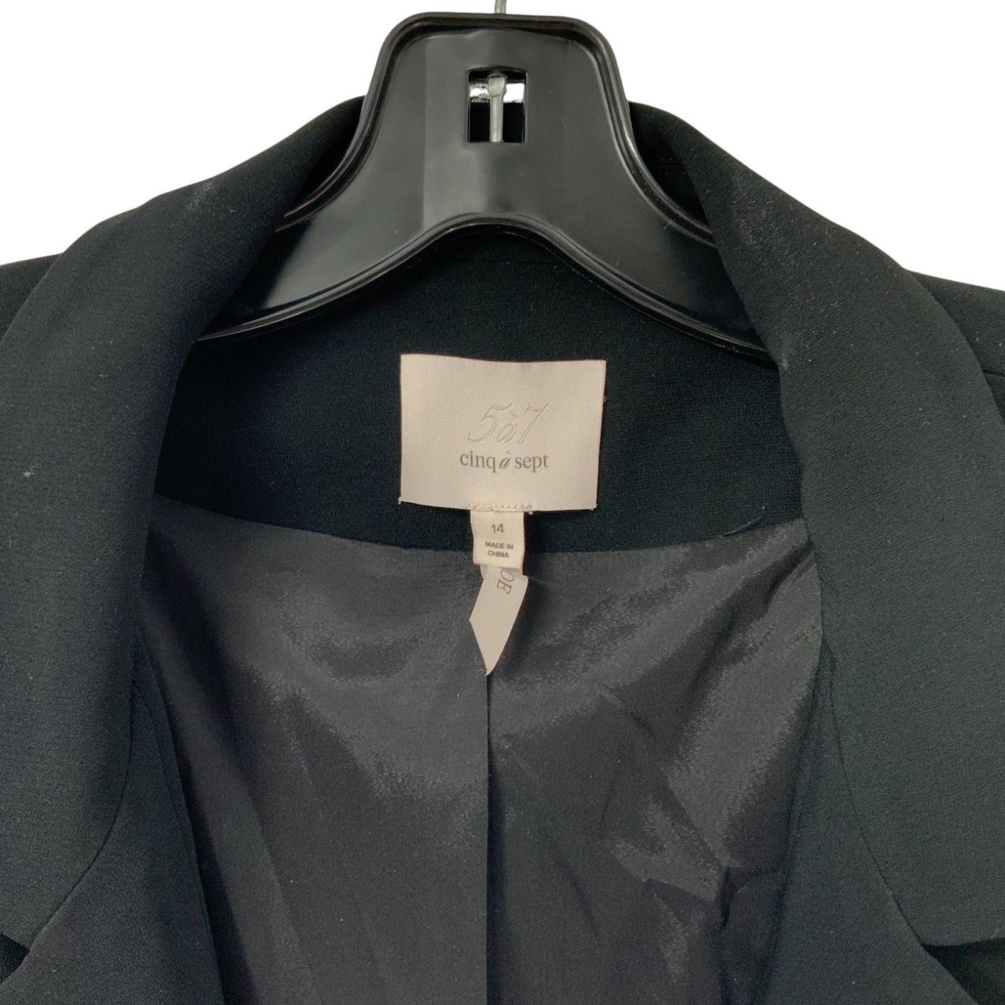 Cinq A Sept Black Ruched Sleeve Blazer
