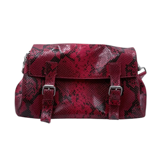 Dries Van Noten Red Snakeskin Shoulder Bag