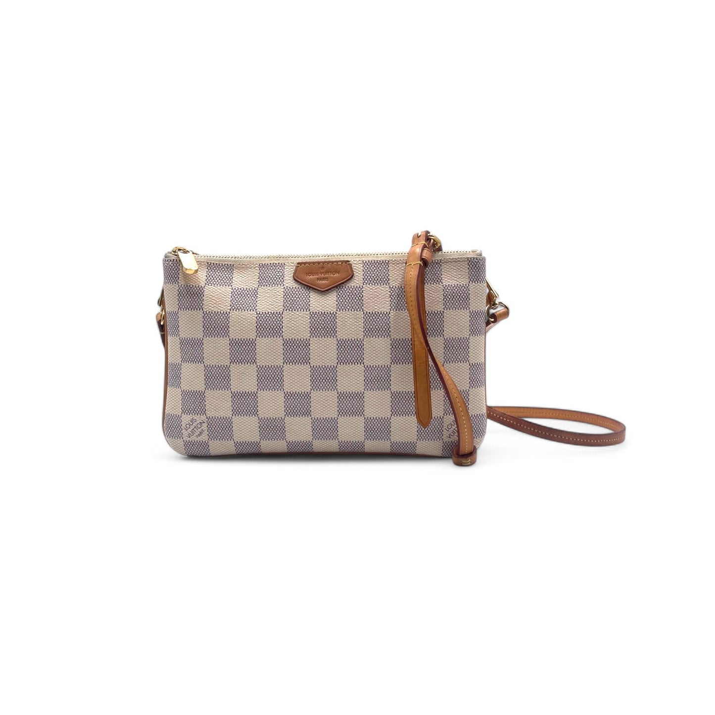 L.V Damier Azur Double Zip Pochette