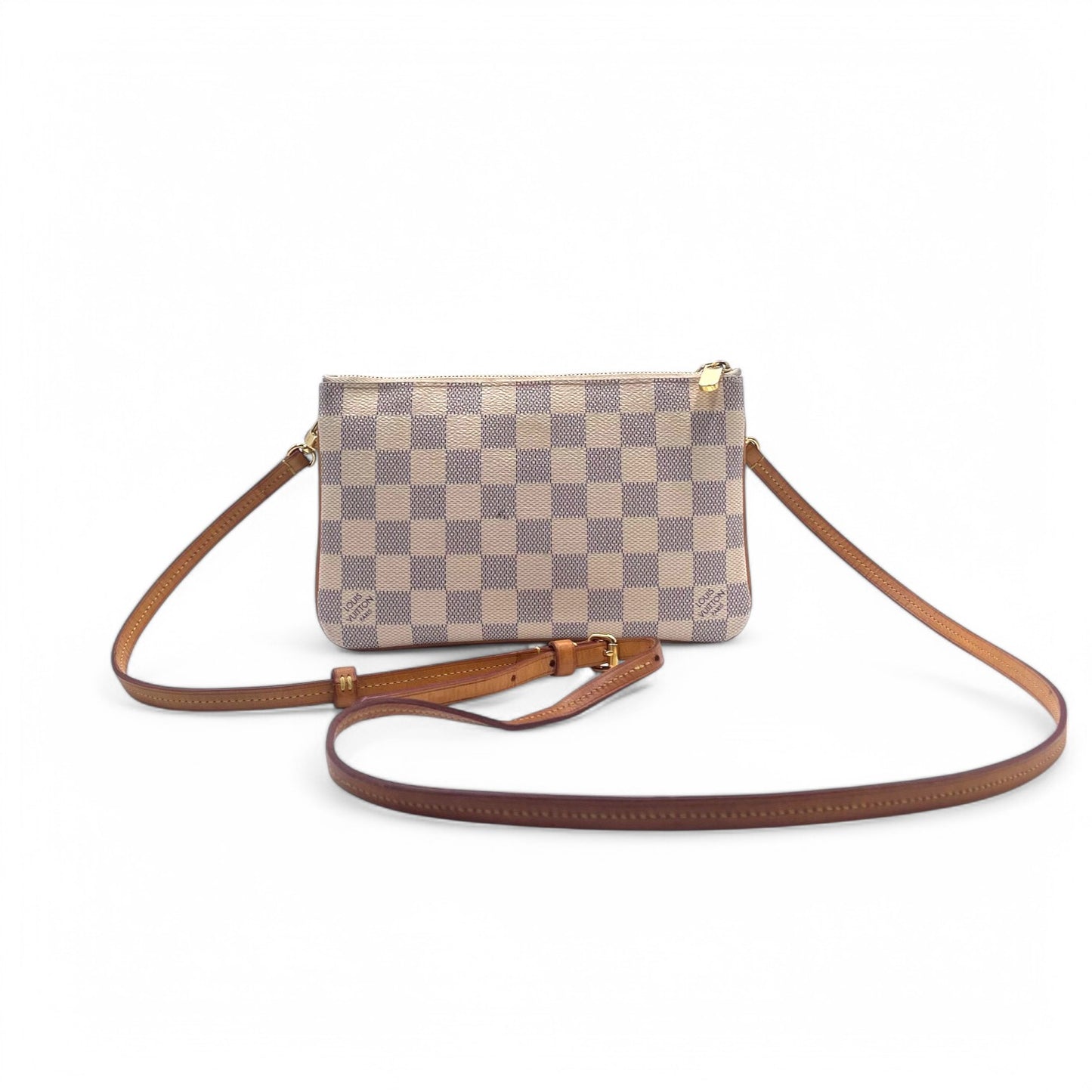 L.V Damier Azur Double Zip Pochette