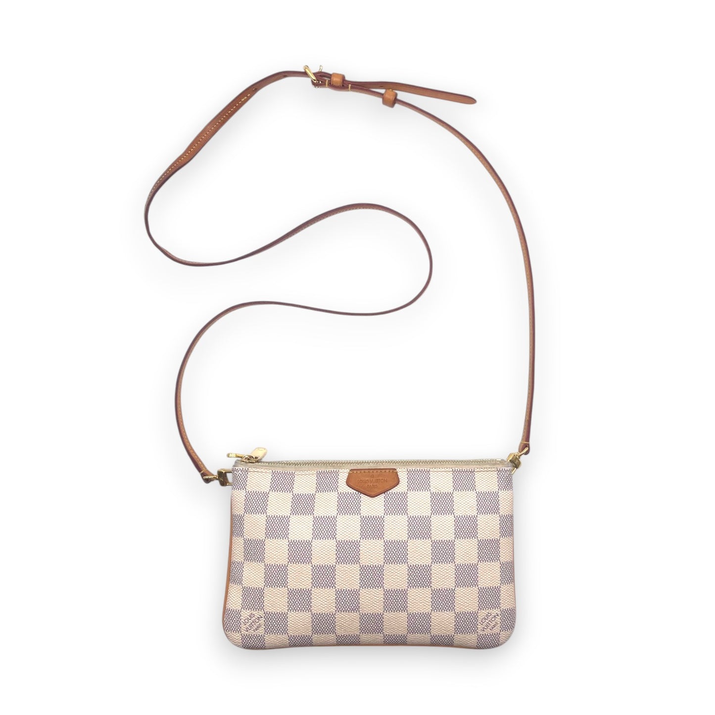 L.V Damier Azur Double Zip Pochette