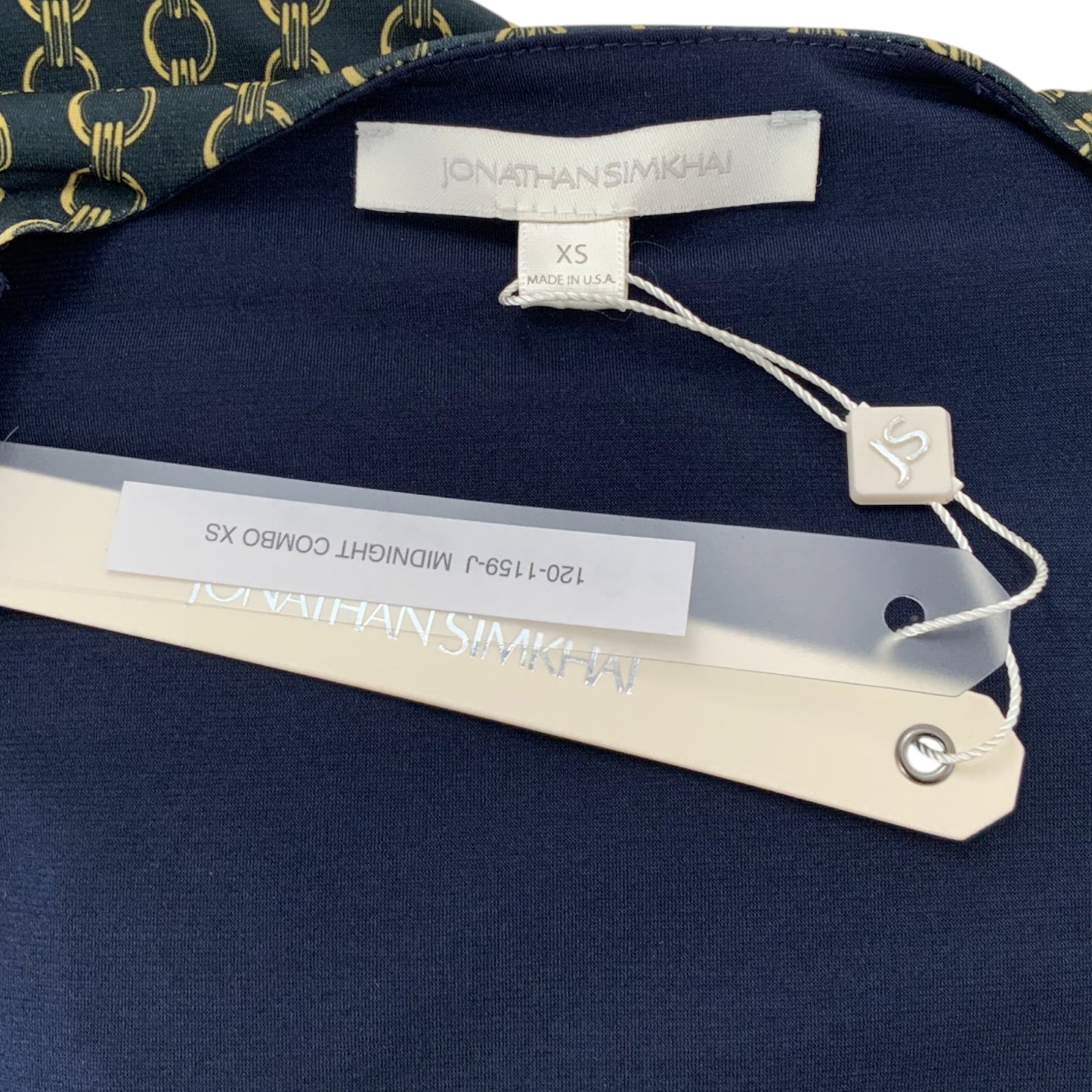 Jonathan Simkhai Midnight Combo Gold Chain Print Dress