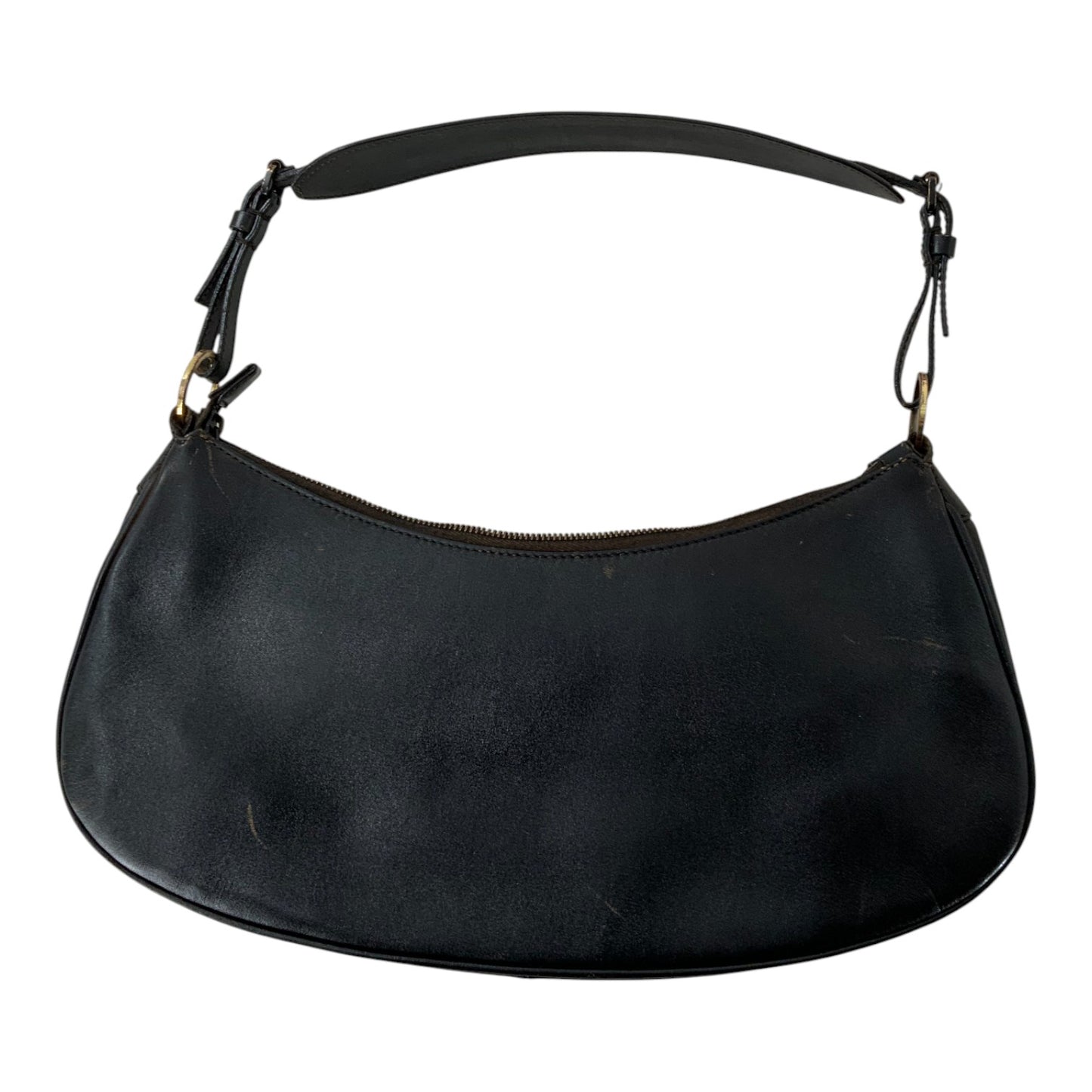 Christian Dior Black Leather Croissant Shoulder Bag