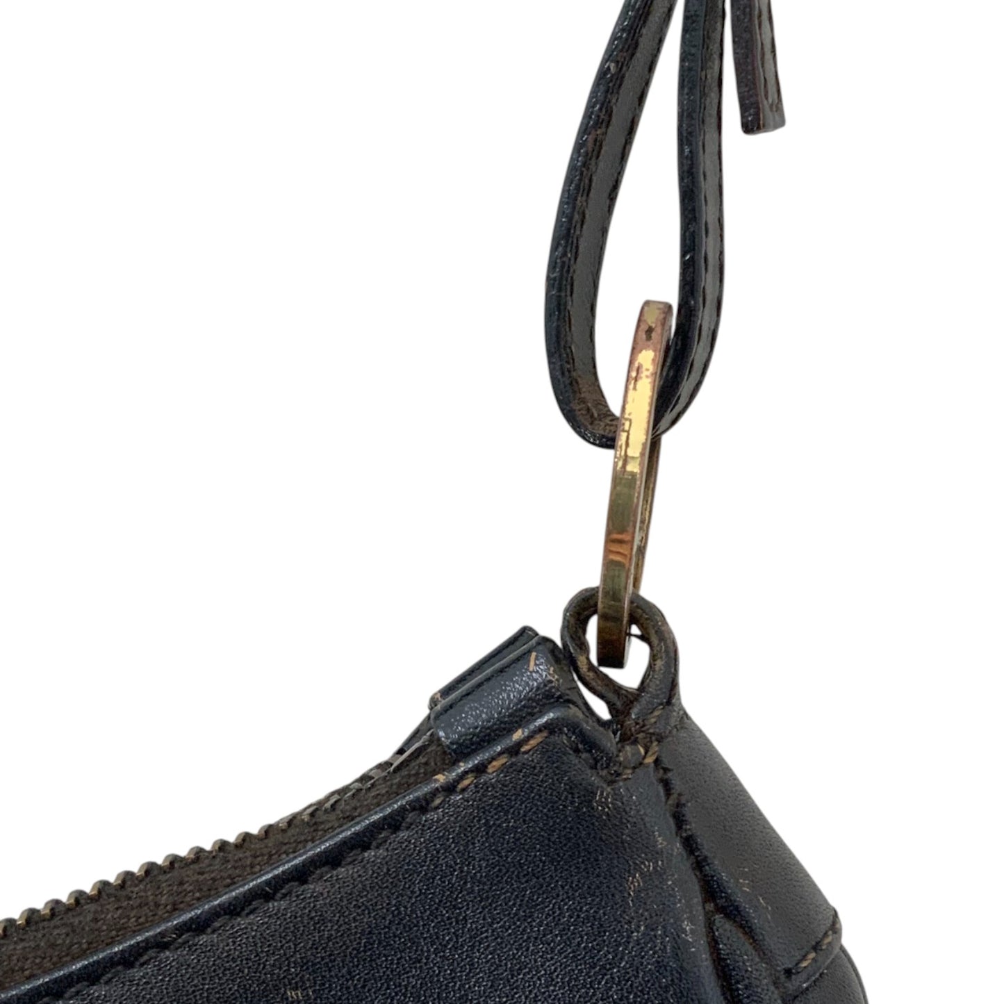 Christian Dior Black Leather Croissant Shoulder Bag