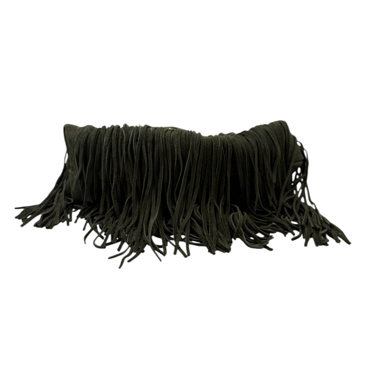 ba&sh Green Suede Fringe Tote Bag