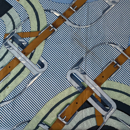 Hermes Blue Silk Scarf