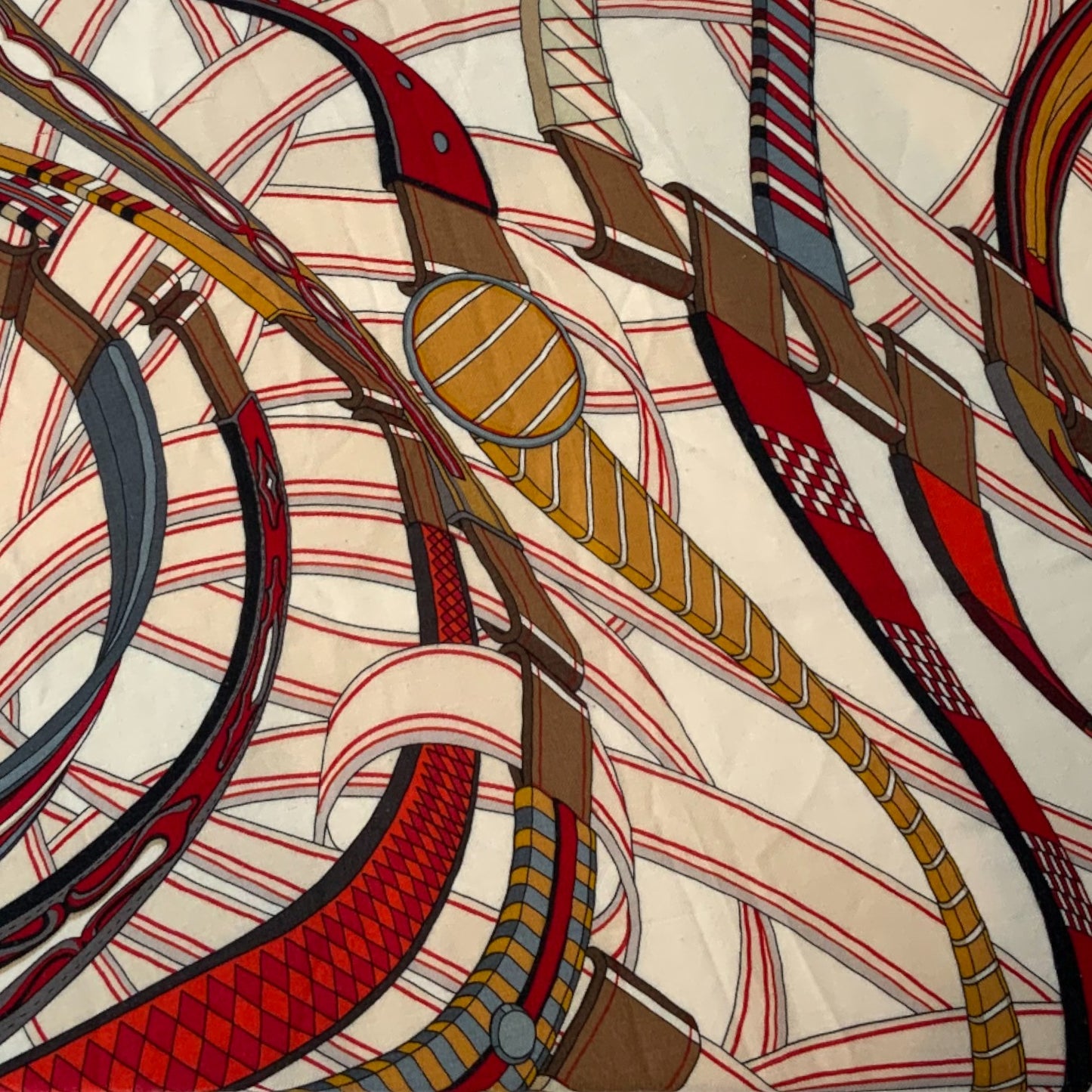 Hermes Red and Brown Oversized Shawl