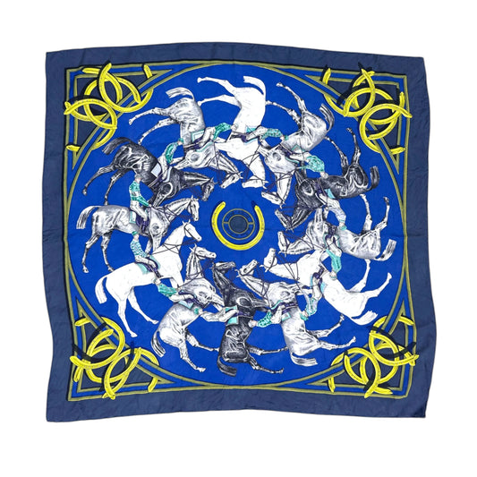 Hermès White Ex Libris en Camouflage Silk Scarf