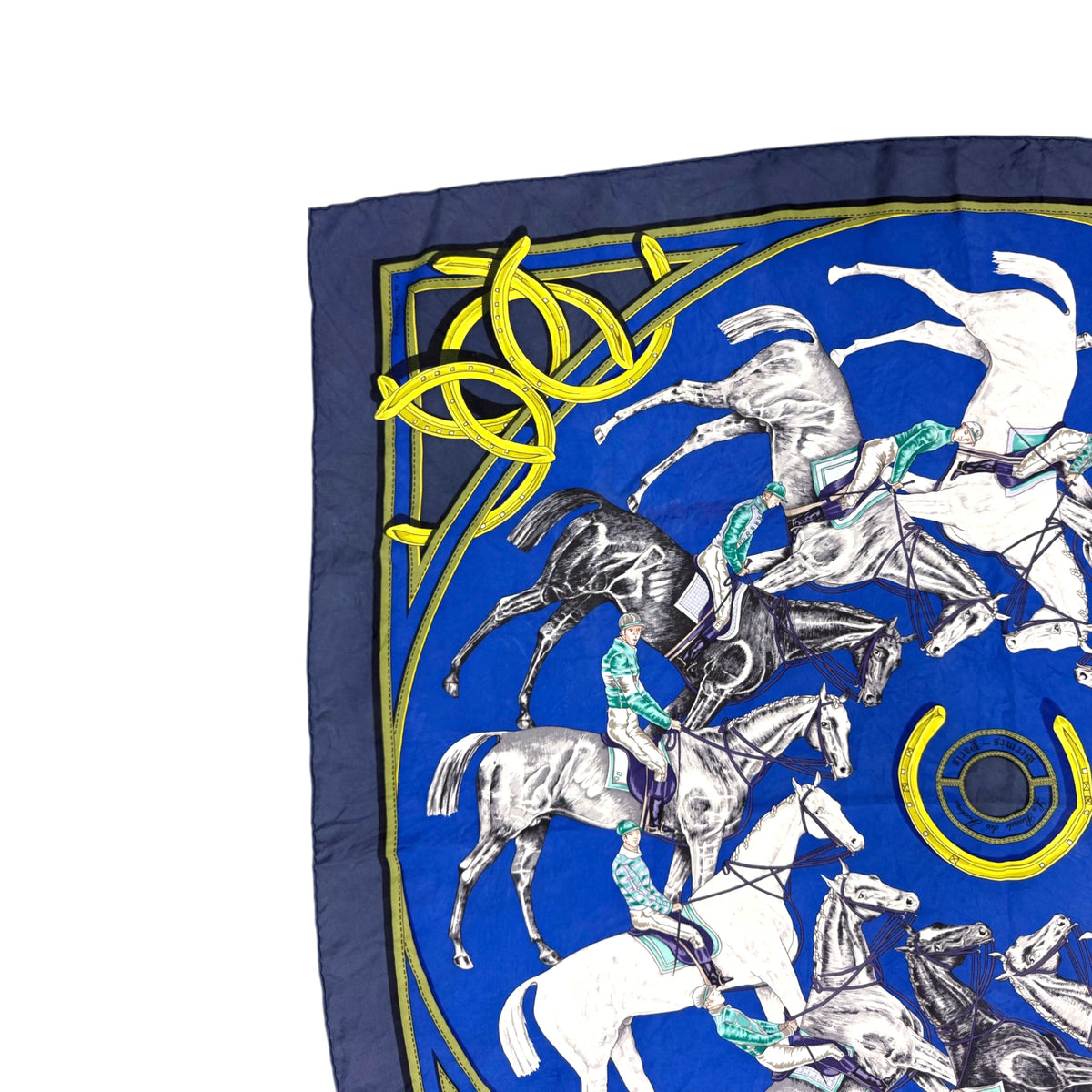 Hermès White Ex Libris en Camouflage Silk Scarf