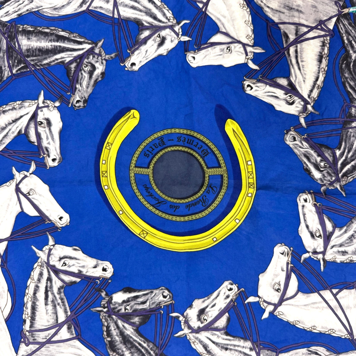 Hermès White Ex Libris en Camouflage Silk Scarf