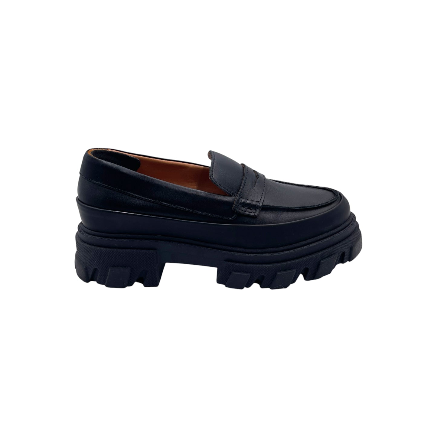 Ganni Leather Platform Loafers