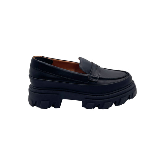 Ganni Leather Platform Loafers