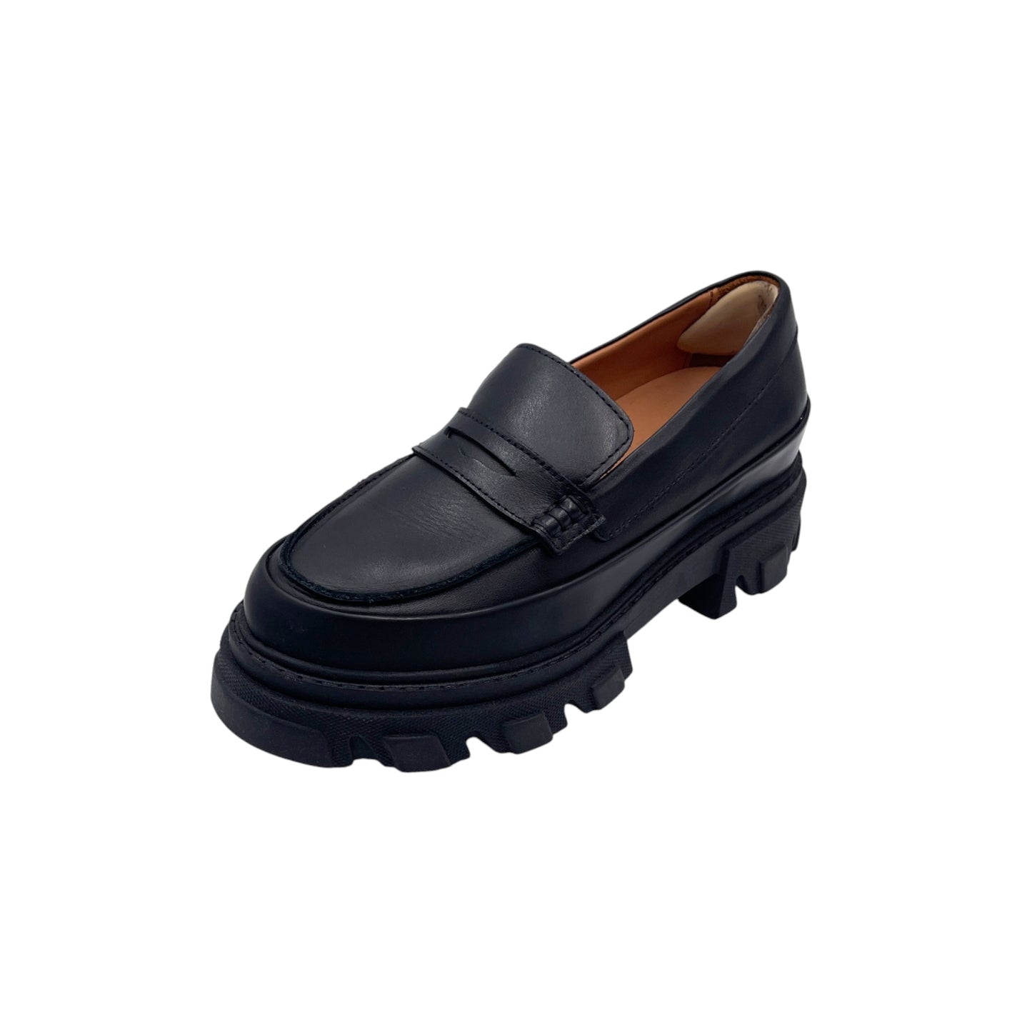 Ganni Leather Platform Loafers