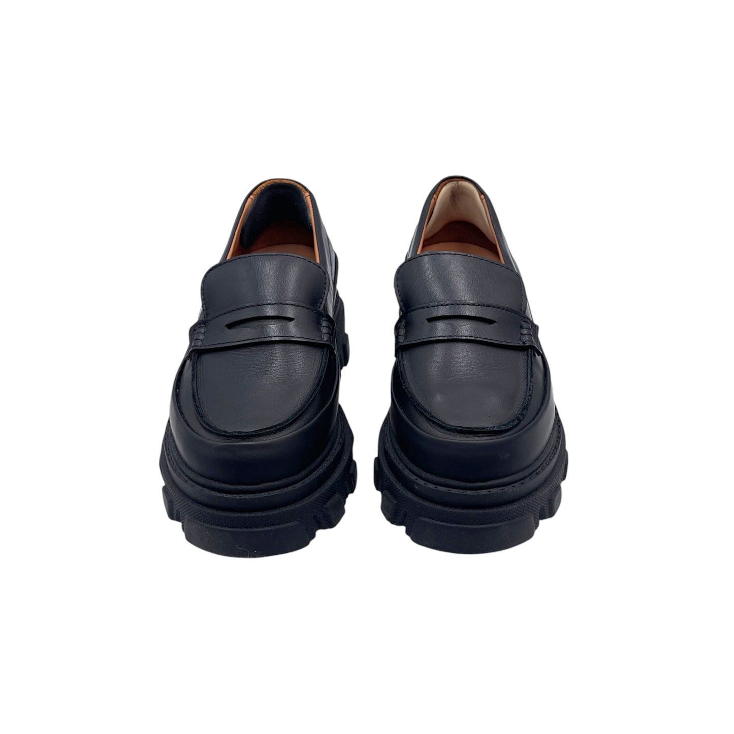 Ganni Leather Platform Loafers