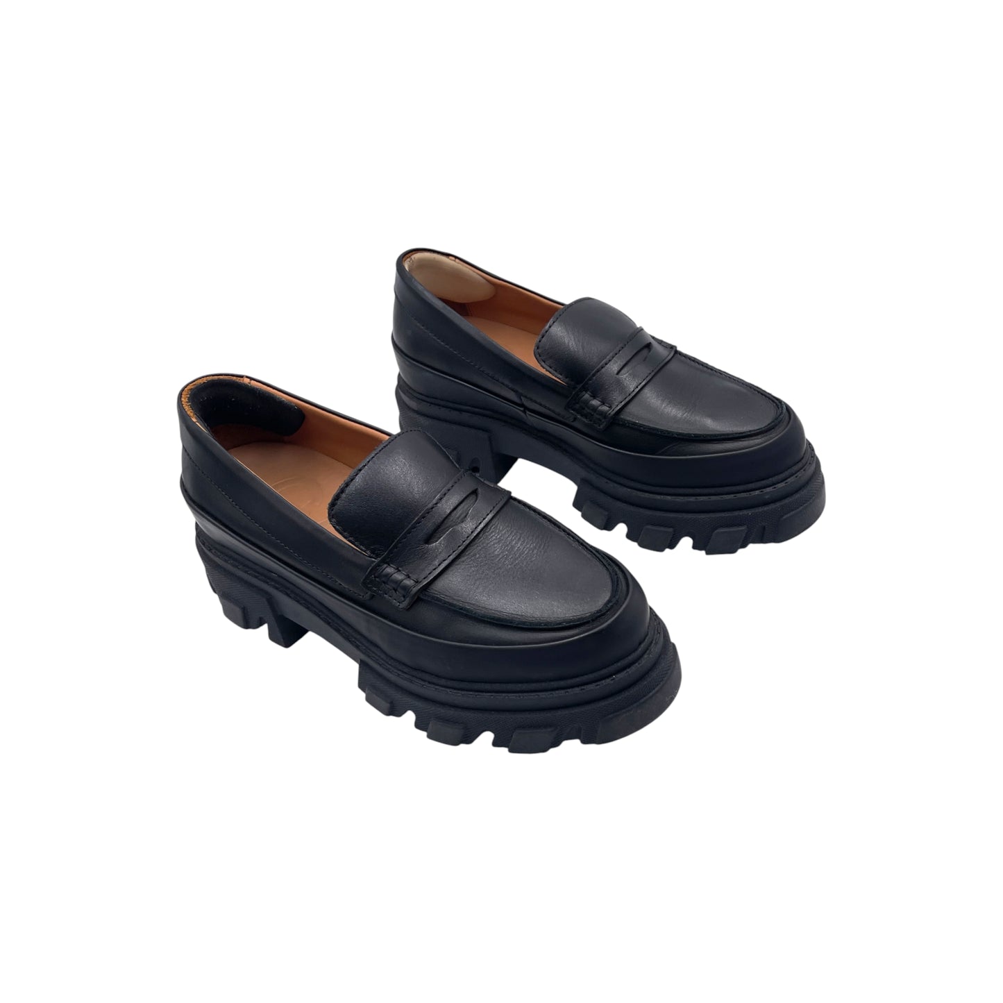 Ganni Leather Platform Loafers