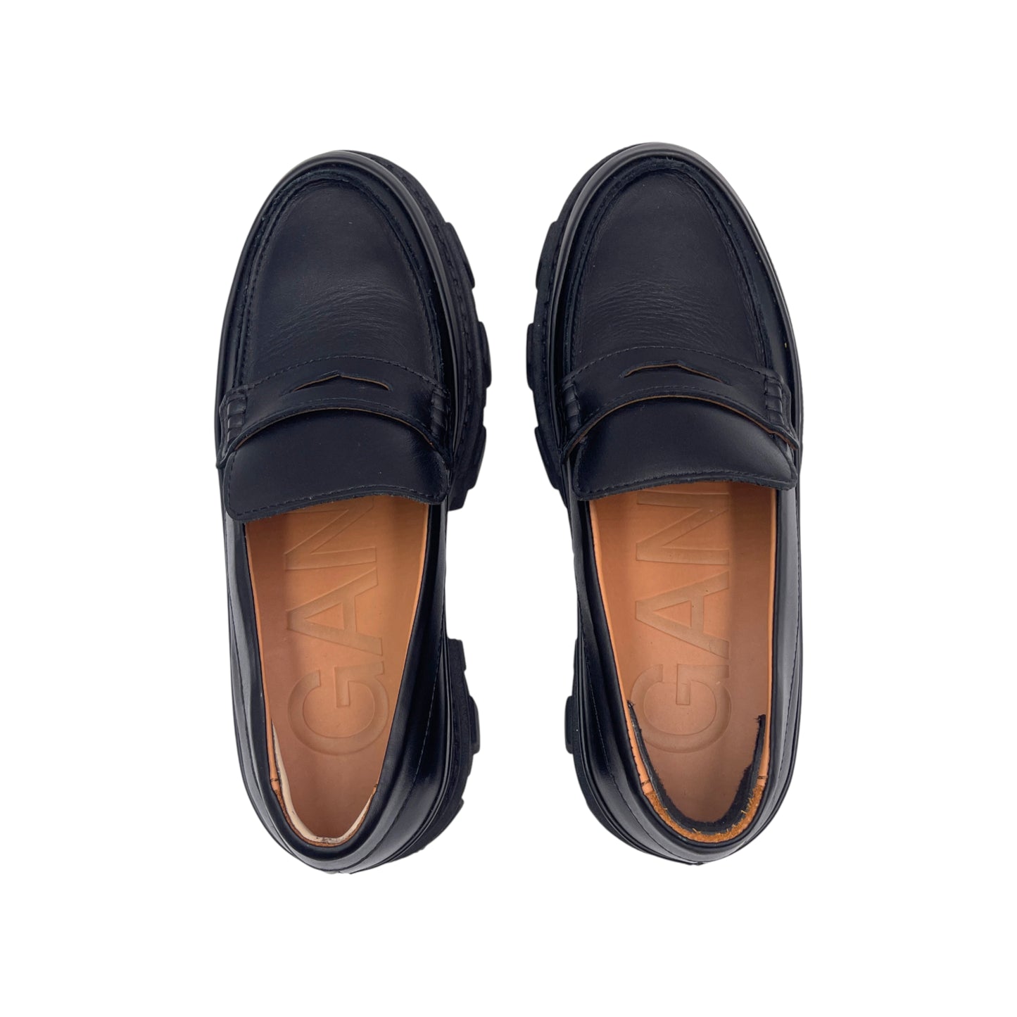 Ganni Leather Platform Loafers