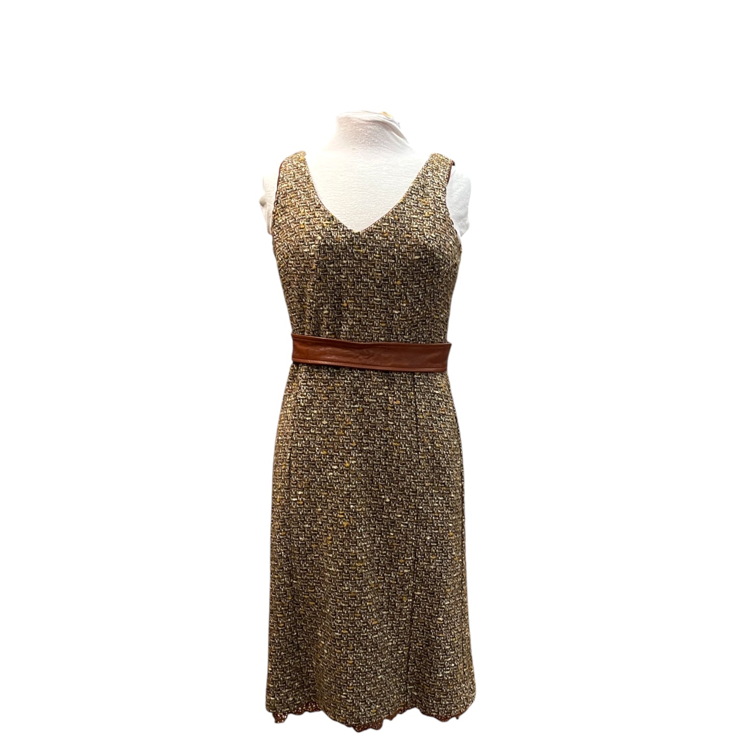 D&G Brown Tweed Belted Dress