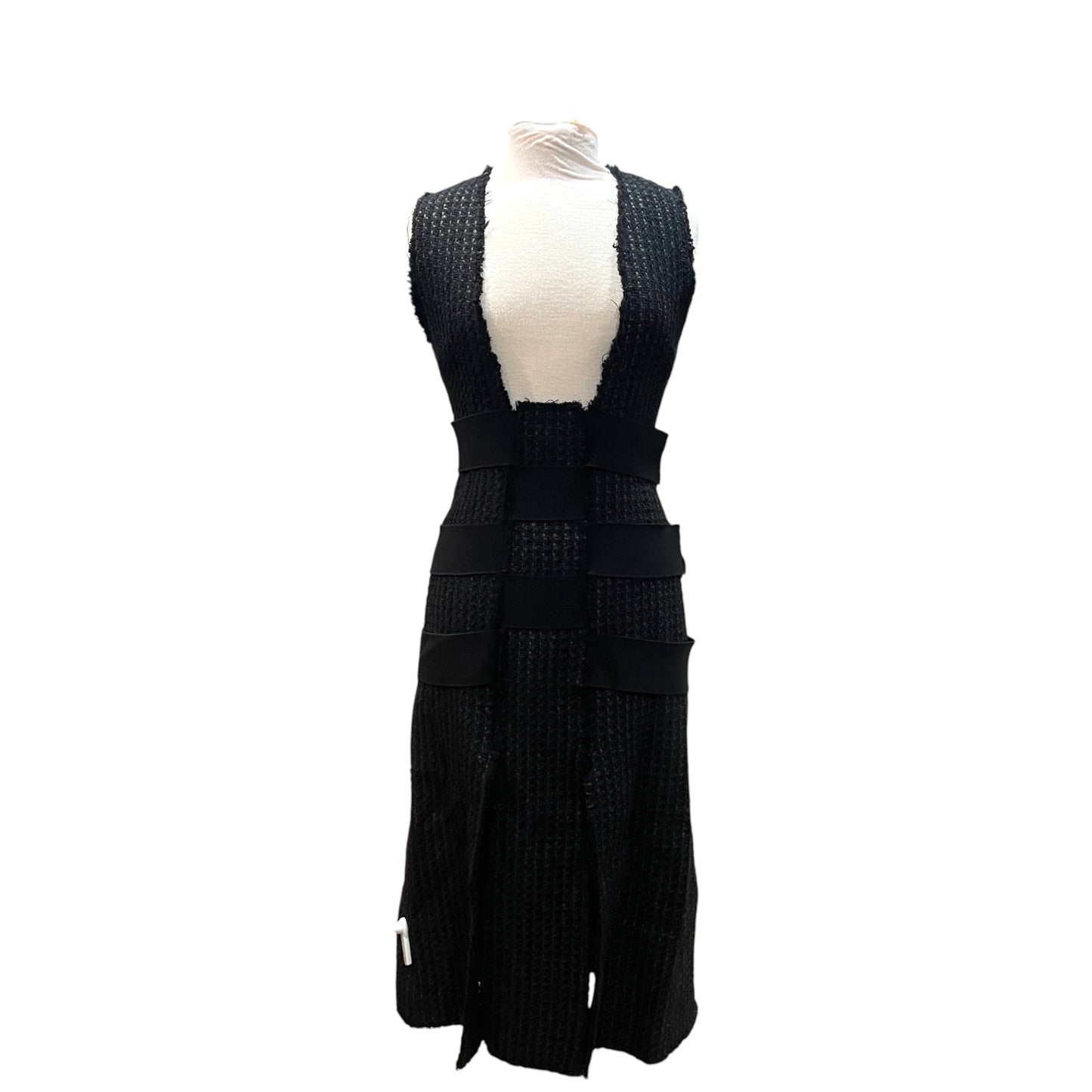 Proenza Schouler Tweed-Paneled Black Dress