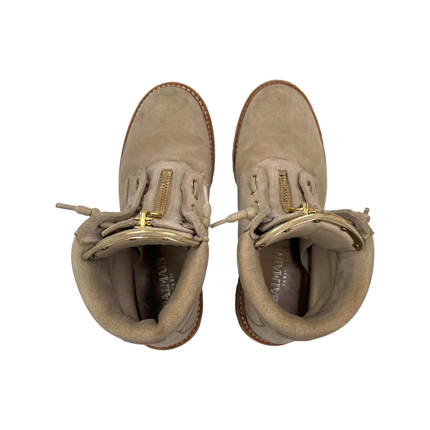 Balmain Beige Suede Boots