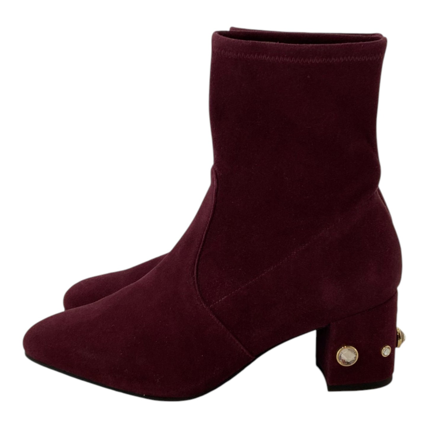 Stuart Weitzman Burgundy Gem Detail Booties
