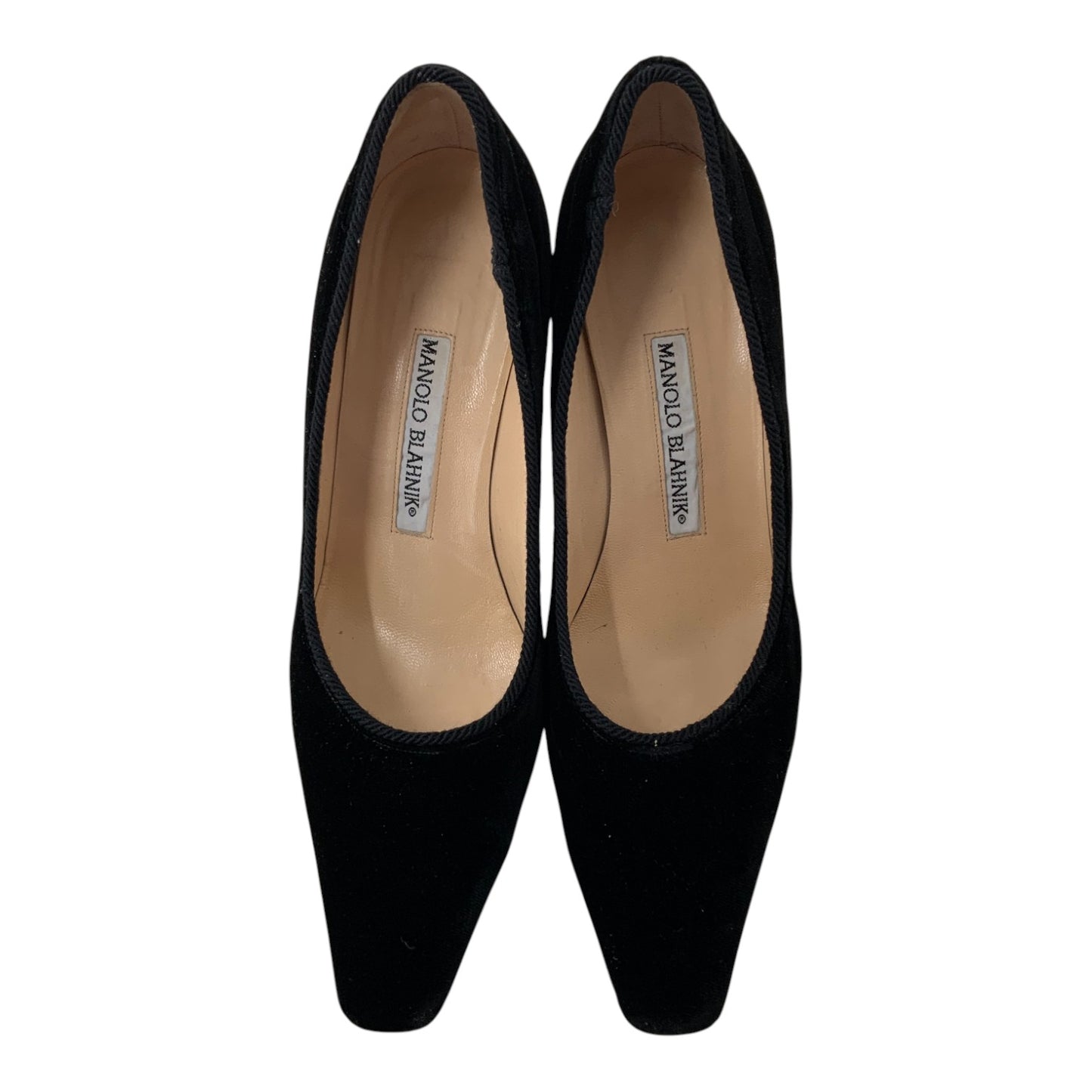 Manolo Blahnik Velvet Black Heels