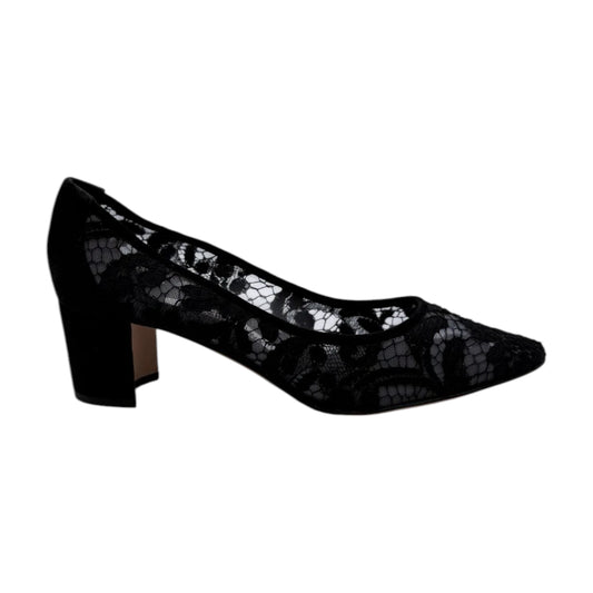Manolo Blahnik Black Lace Pattern Flats