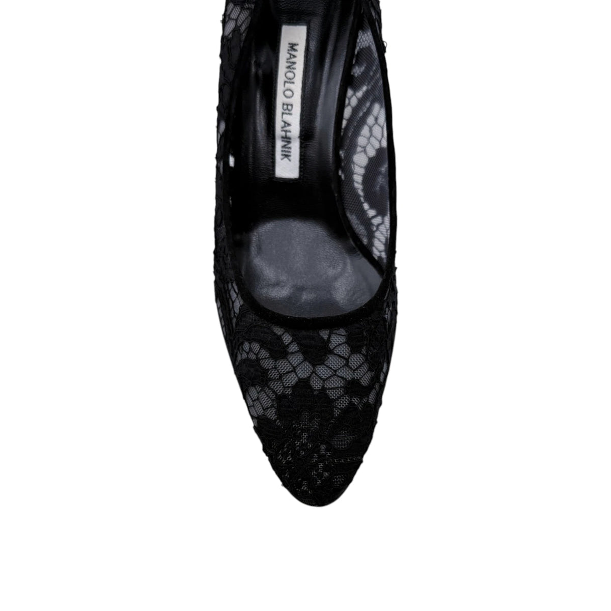 Manolo Blahnik Black Lace Pattern Flats