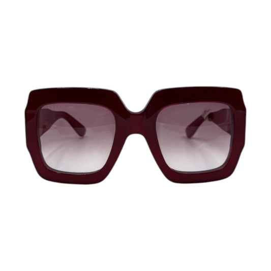 Gucci Red Oversized Square Sunglasses
