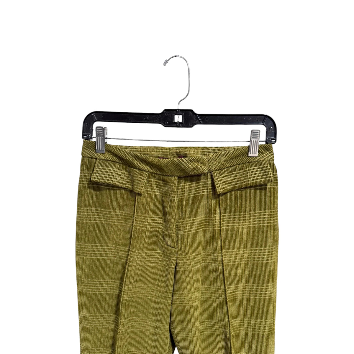 John Galliano Green Plaid Cord Pants