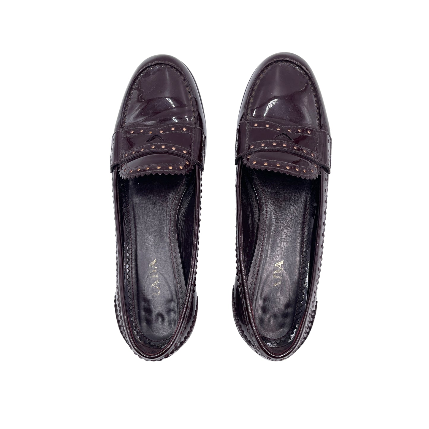 Prada Brown Patent Loafers