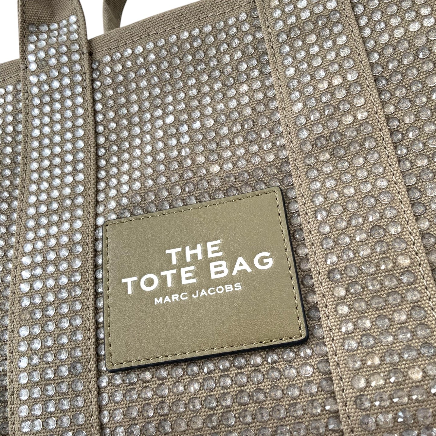 Marc Jacobs Olive Green/Tan Bedazzled Tote Bag