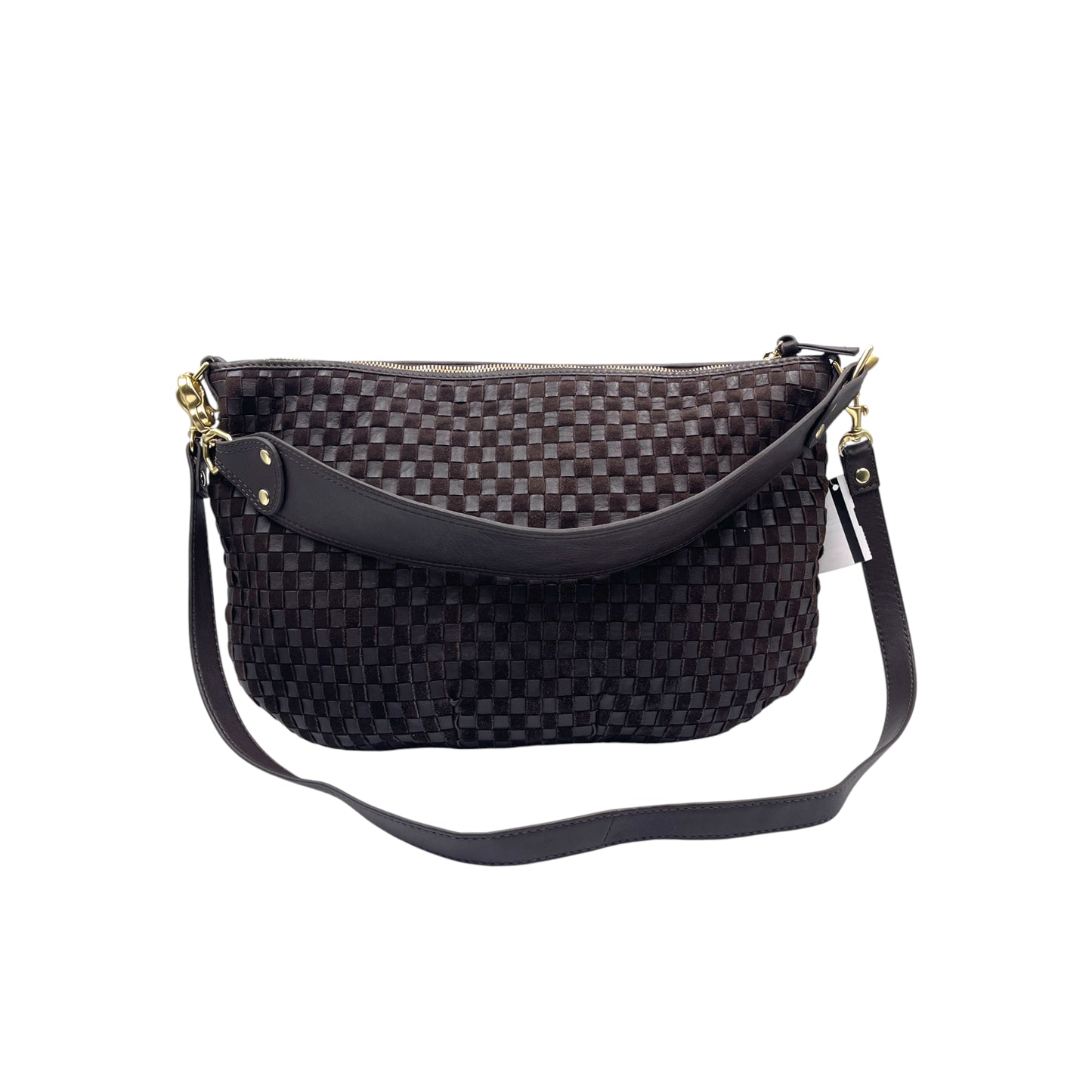 Clare V. Moyen Woven Leather/Suede Messenger Bag