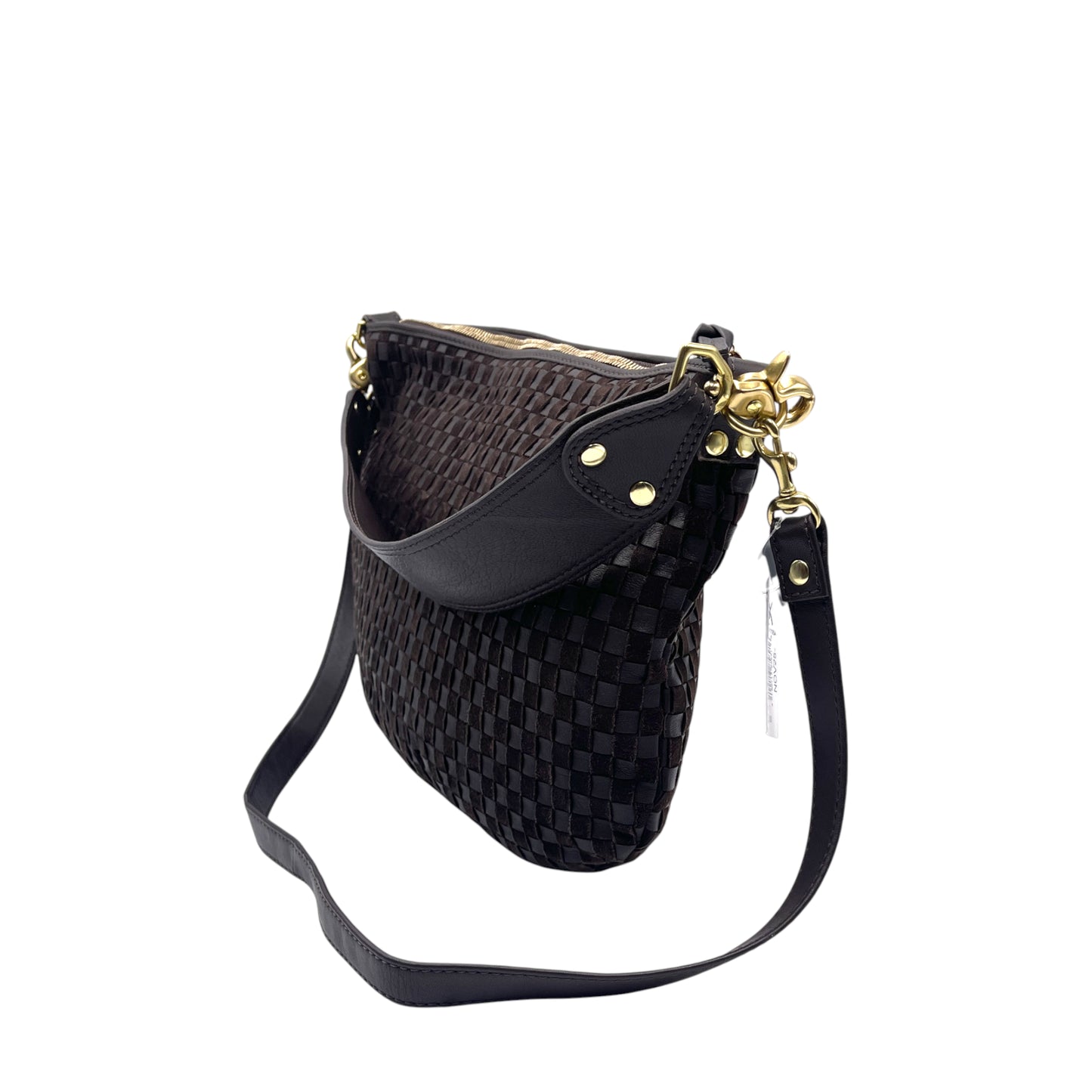 Clare V. Moyen Woven Leather/Suede Messenger Bag